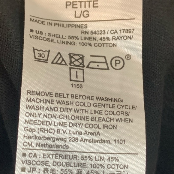 Banana Republic Black Linen Blend Knee Length Dress NWT LP - Picture 12 of 14